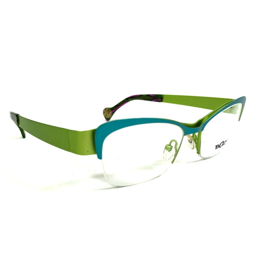 BOZ Eyeglasses Frames VENTURA 2545 Blue Green Cat Eye Half Rim 53-17-135